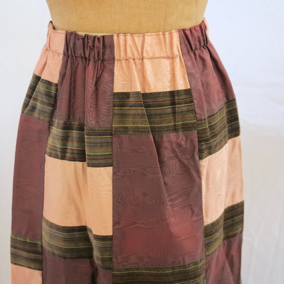 vtg MR HANK Velvet Moire Prairie Patchwork Maxi Skirt Hippie Gypsy Boho S/M EUC - Picture 5 of 10